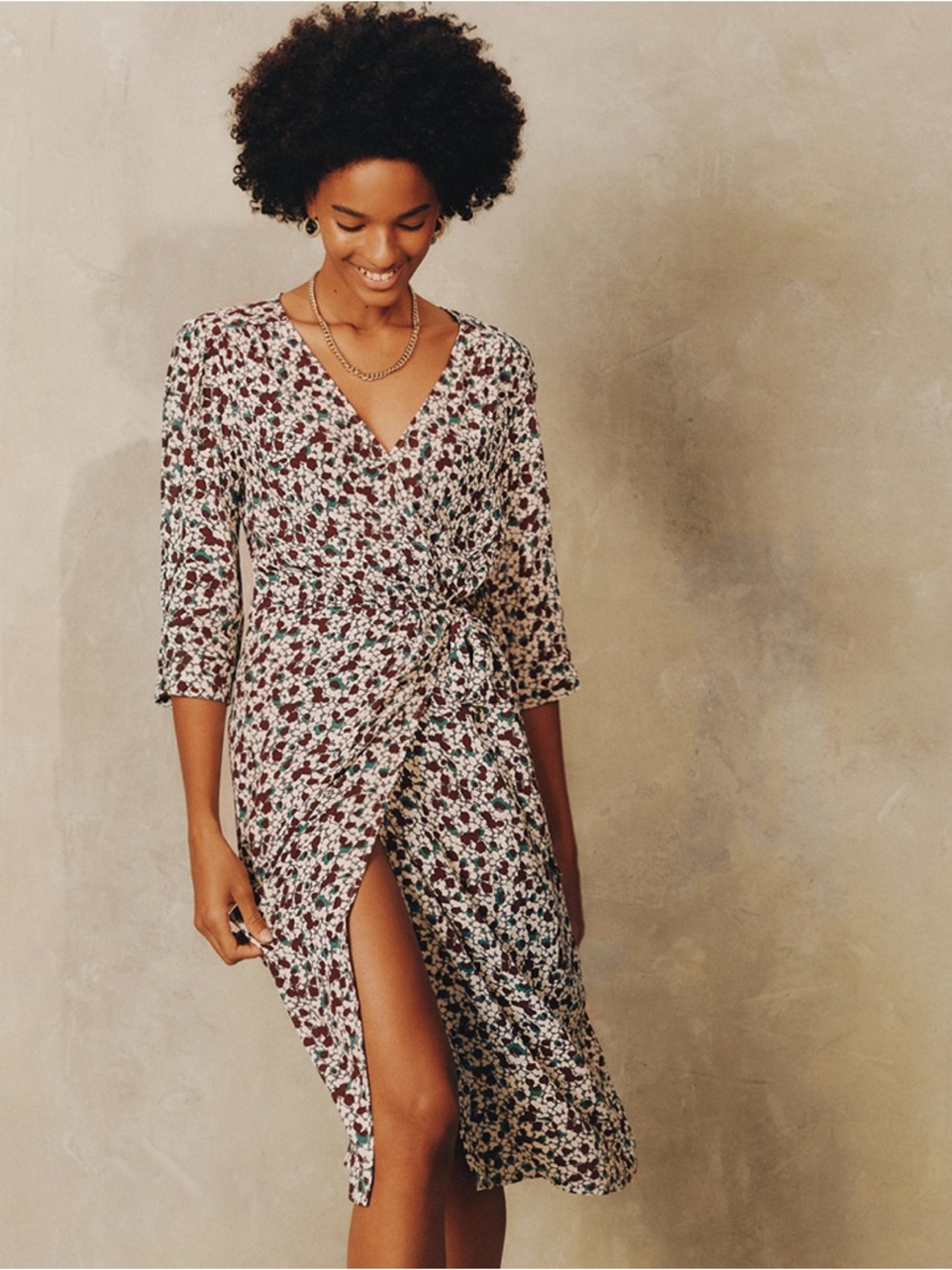 NWOT Ba&SH Elen midi wrap dress